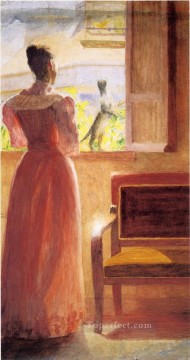  la Art - Lady by a Window naturalistic Thomas Pollock Anshutz